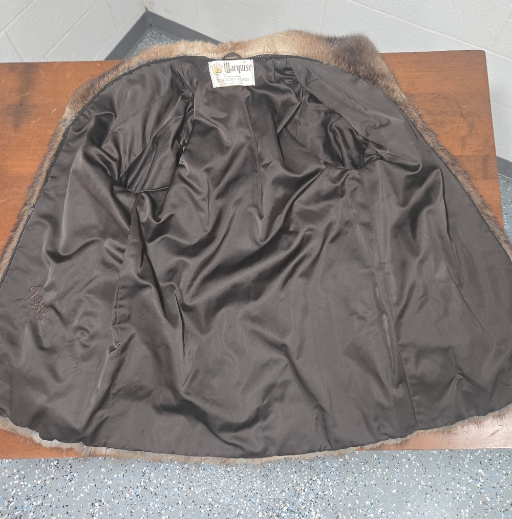 VTG 80s Luxury Mink Fur Swing Coat Small Medium Glam Mobwife - Picture 8 of 10